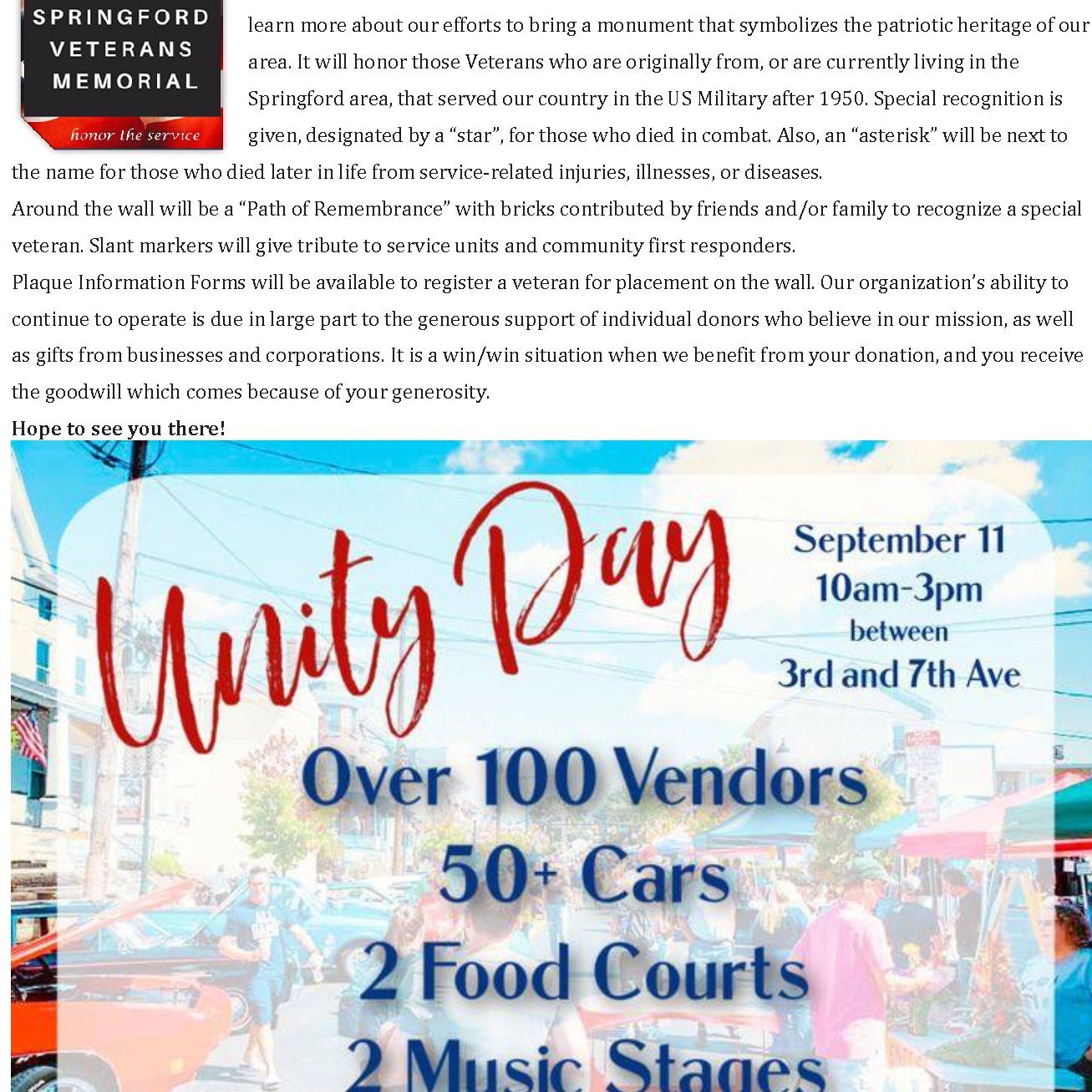 Springford Veterans Memorial